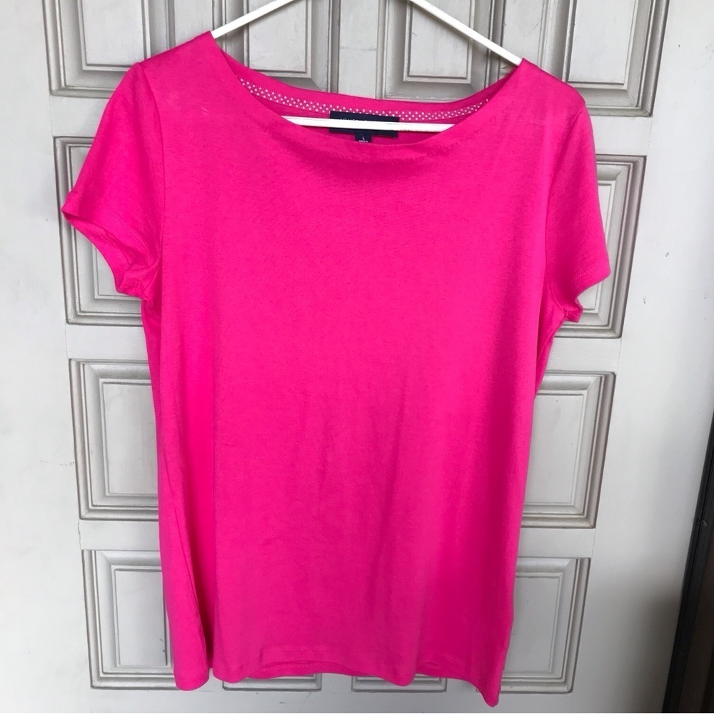 Jones, New York signature, bright, pink T-shirt, short sleeves, ladies sizes
